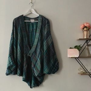 Free People | blue oversized sweater cardigan